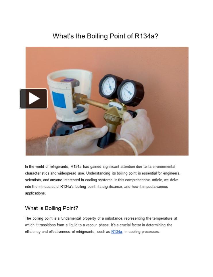 PPT What’s the Boiling Point of R134a? PowerPoint presentation free