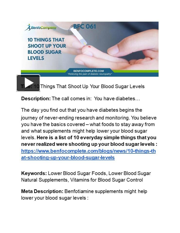 PPT 10 Things That Shoot Up Your Blood Sugar Levels PowerPoint