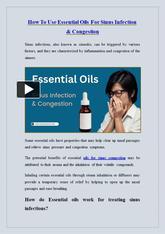 PPT How To Use Essential Oils For Sinus Infection & Congestion