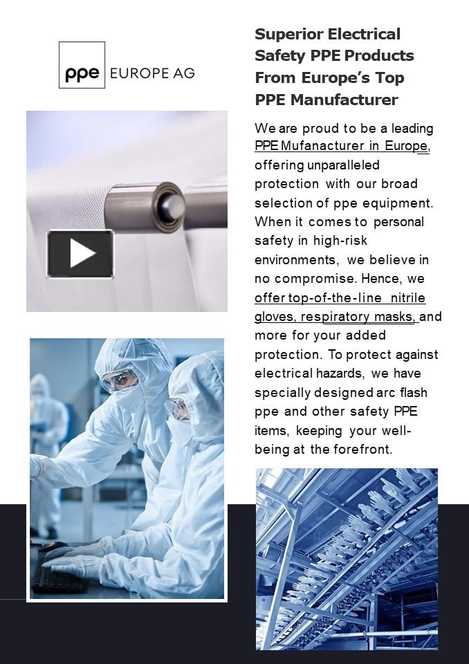 PPT Superior Electrical Safety PPE Products From Europe’s Top PPE