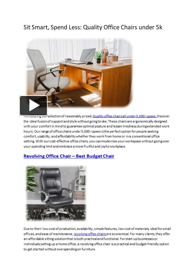 PPT Office Chairs under 5k PowerPoint presentation free to download