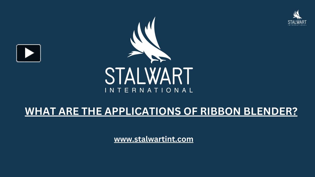 PPT What are the applications of ribbon blender? PowerPoint