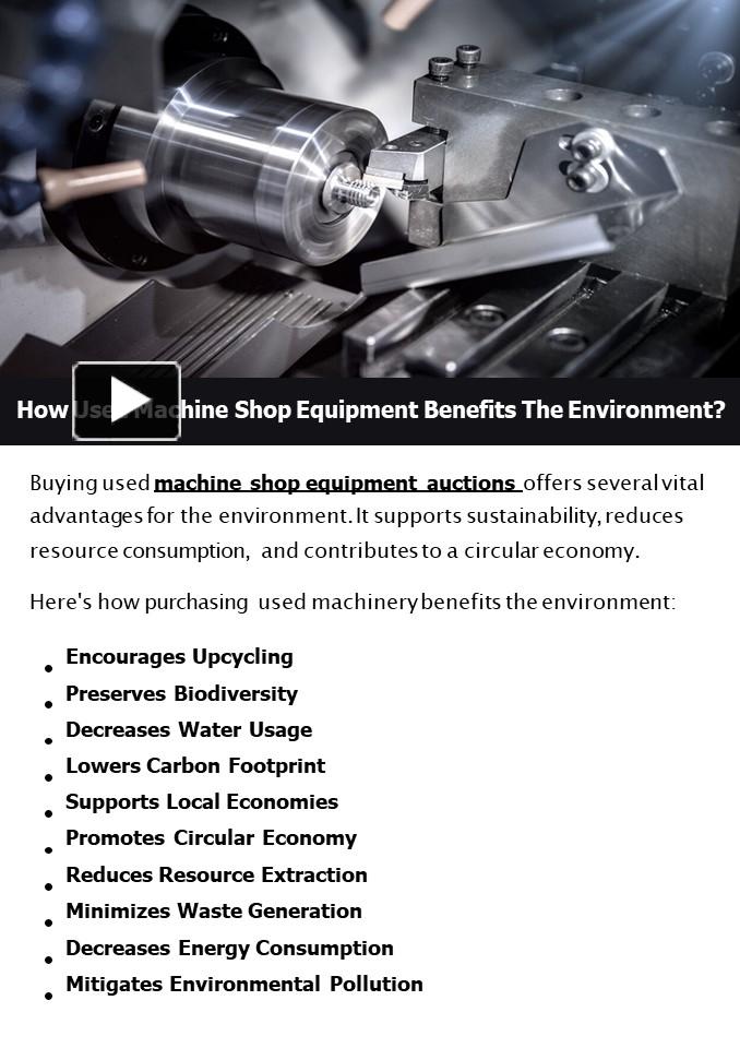 PPT How Used Machine Shop Equipment Benefits The Environment