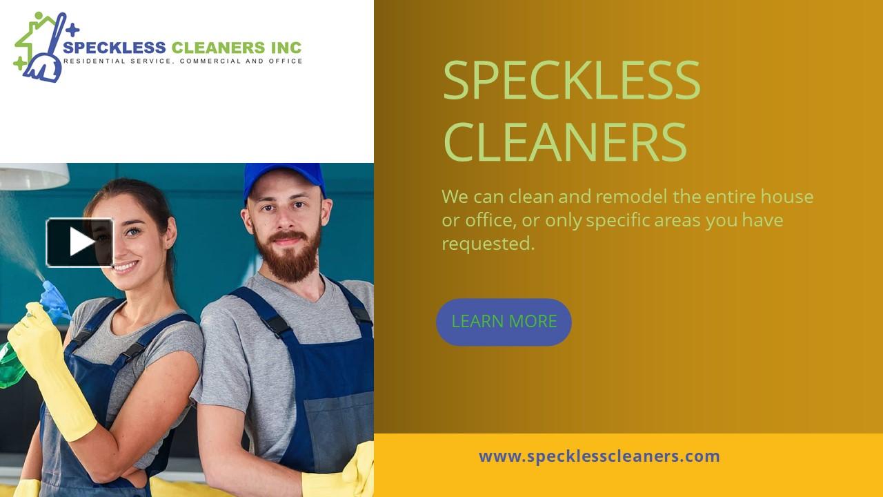 PPT SPECKLESS CLEANERS Your GoTo Choice for Spotless Office