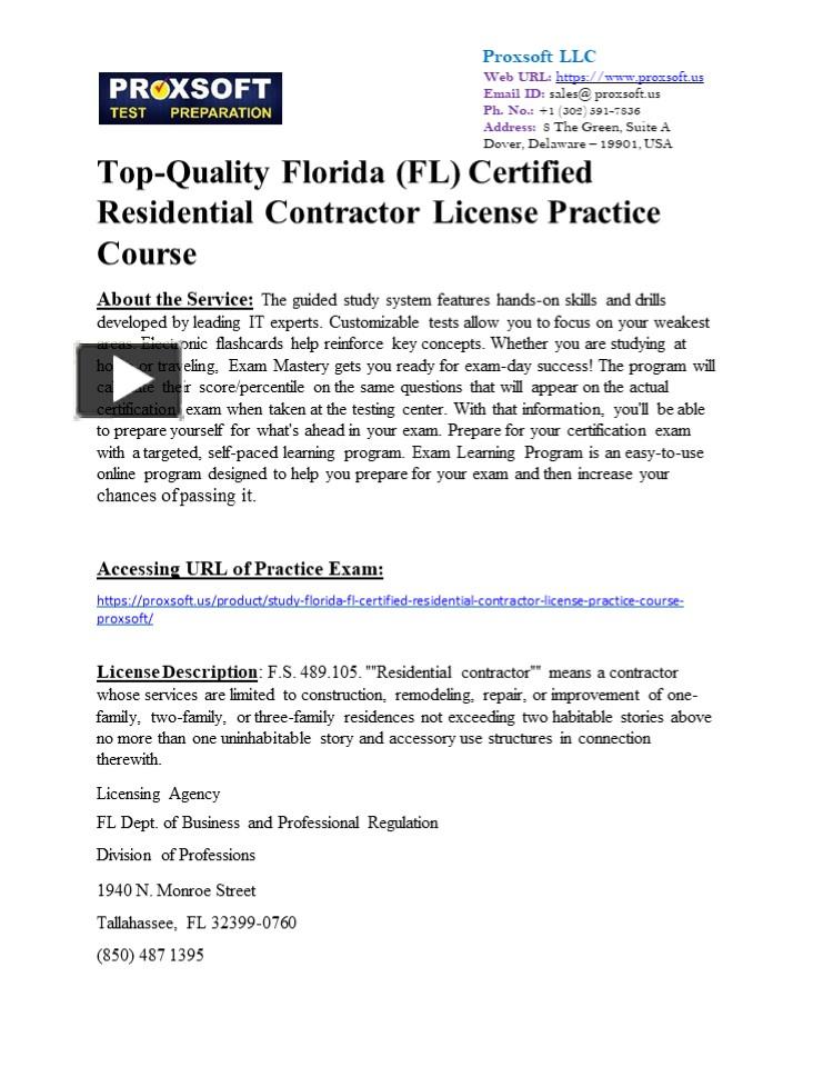 PPT TopQuality Florida (FL) Certified Residential Contractor License