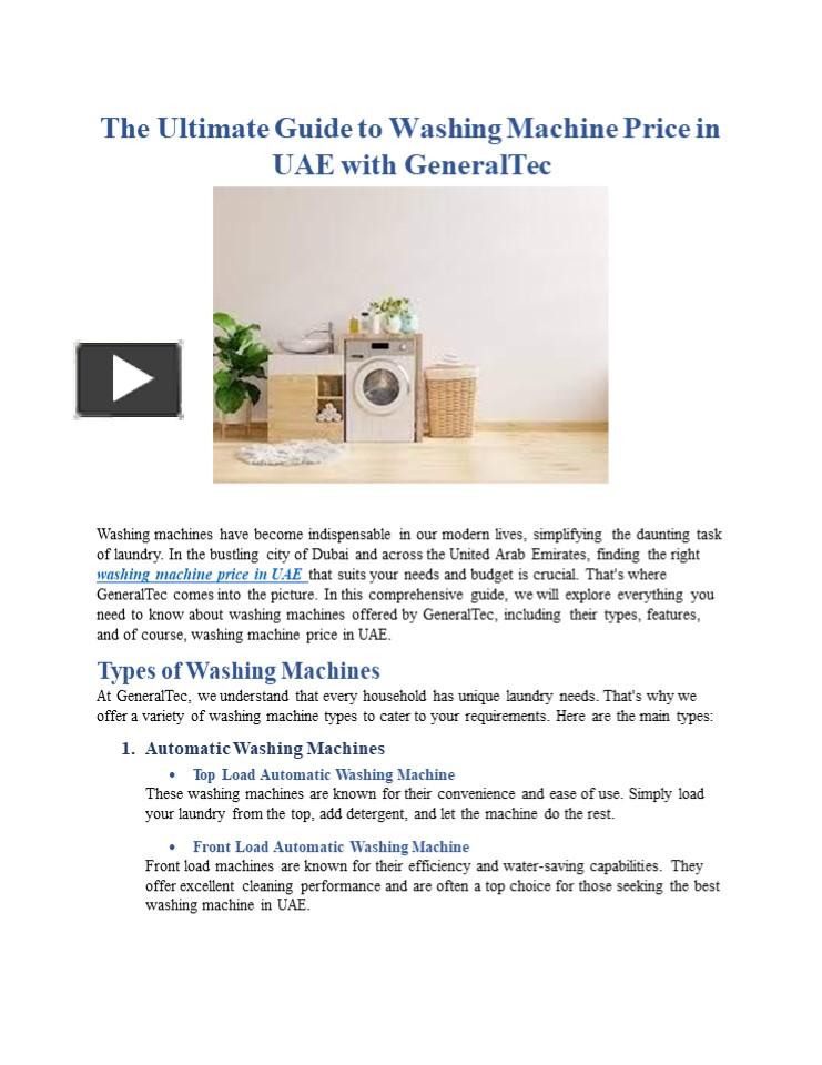 PPT The Ultimate Guide to Washing Machine Price in UAE with