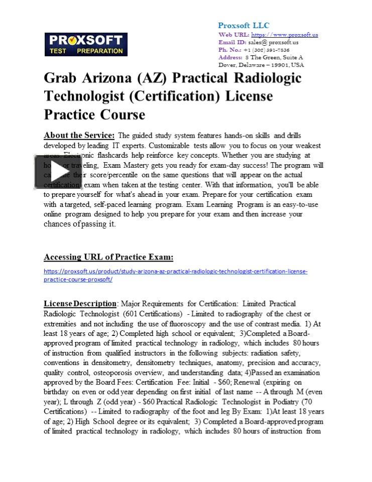 PPT Grab Arizona (AZ) Practical Radiologic Technologist