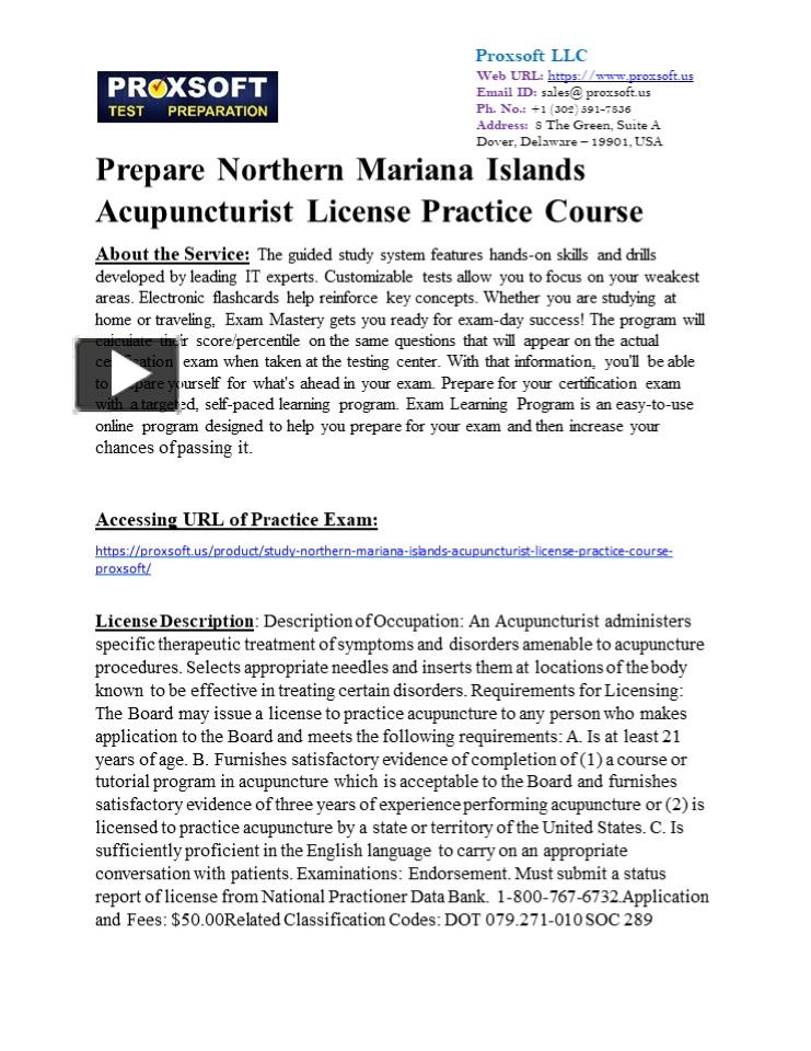 PPT Prepare Northern Mariana Islands Acupuncturist License Practice