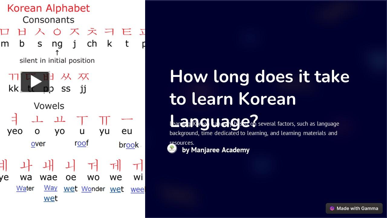 How long does it take to learn korean