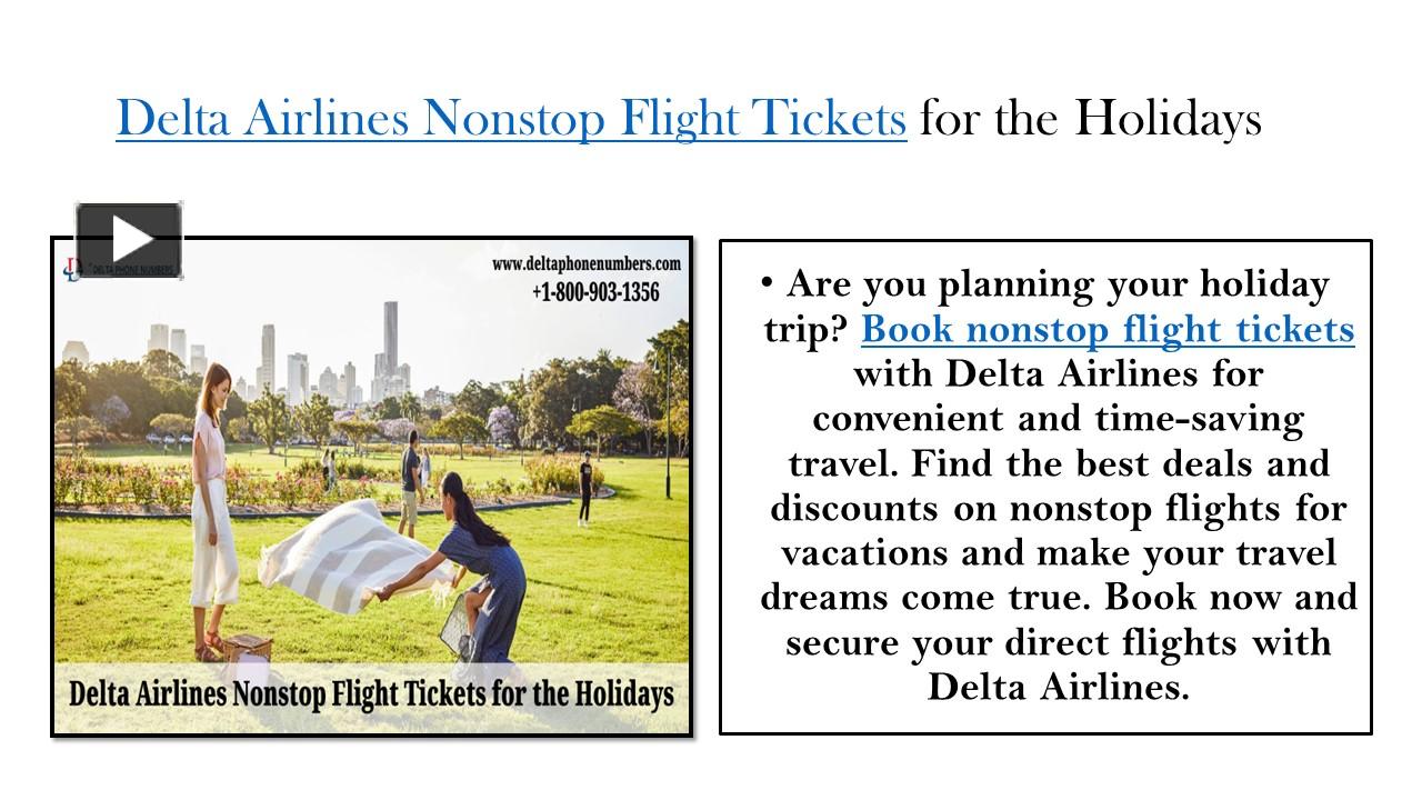 PPT Delta Airlines nonstop flight tickets PowerPoint presentation