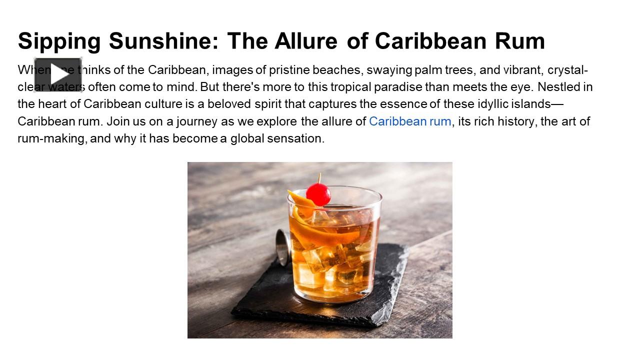 PPT Sipping Sunshine The Allure of Caribbean Rum PowerPoint