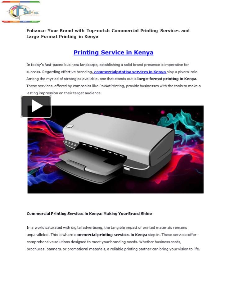 PPT Printing Service in Kenya (1) PowerPoint presentation free to