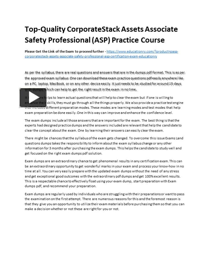 PPT TopQuality CorporateStack Assets Associate Safety Professional