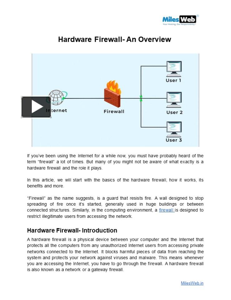 PPT Hardware Firewall An Overview PowerPoint presentation free to download id 97a297YmM3Y
