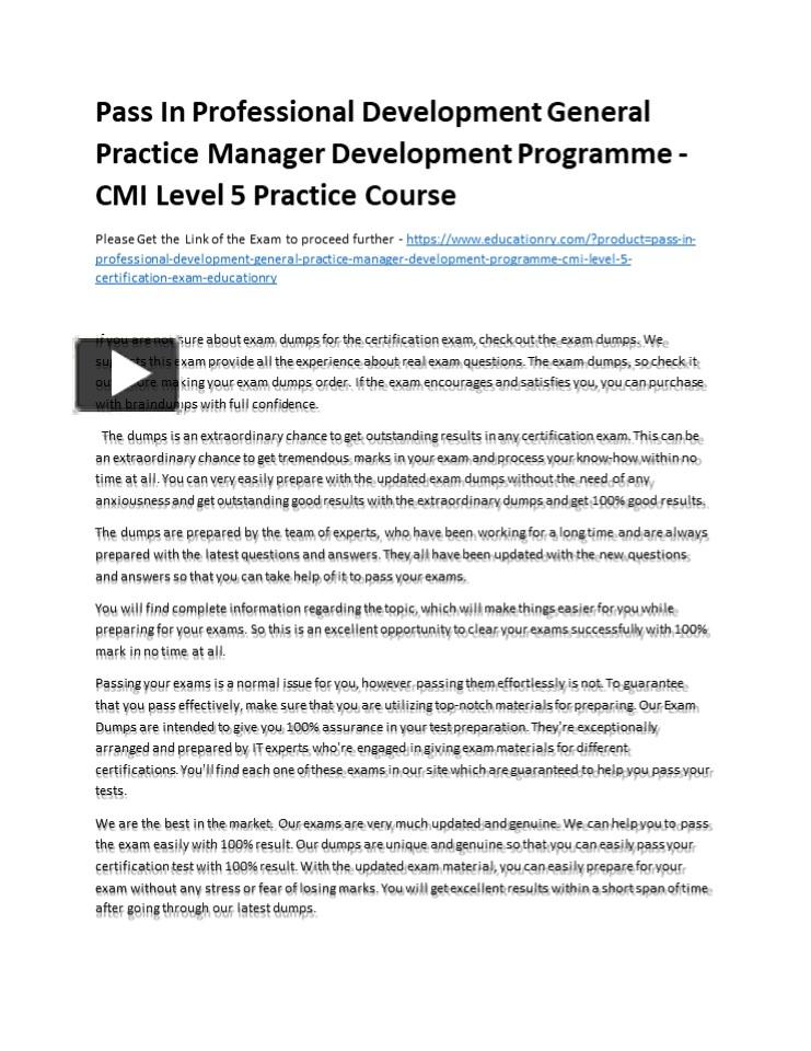 PPT Pass In Professional Development General Practice Manager