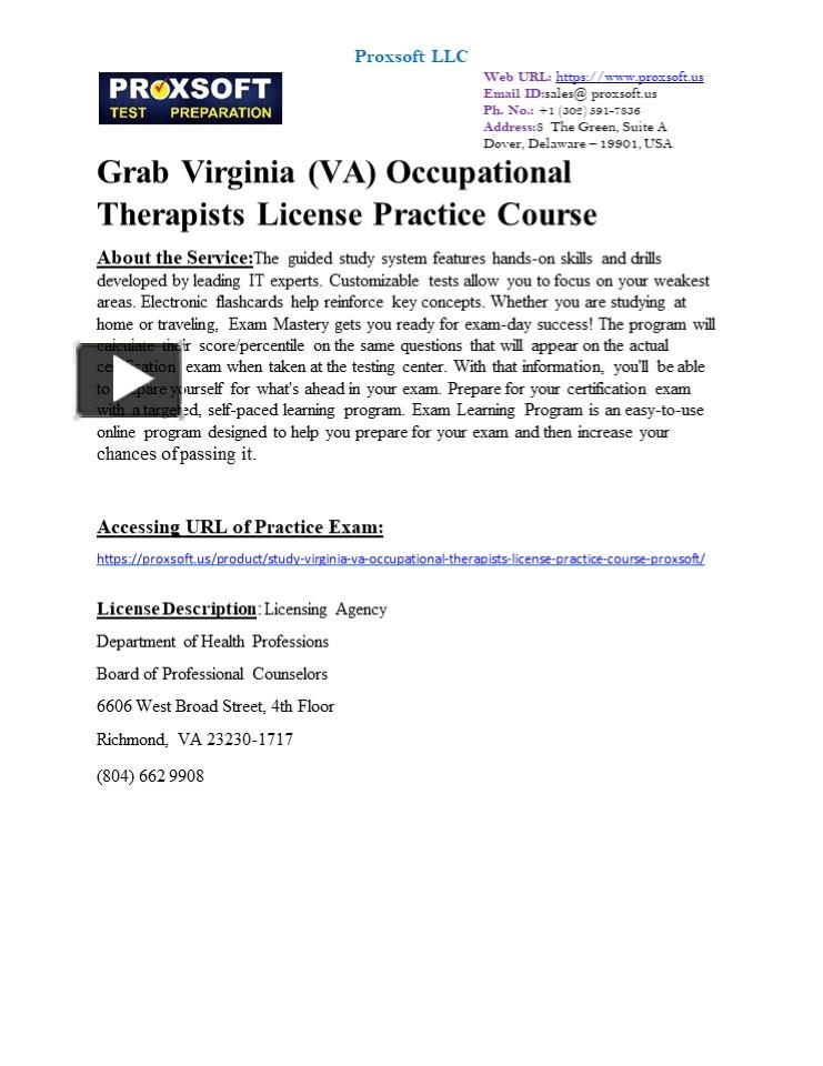 PPT Grab Virginia (VA) Occupational Therapists License Practice