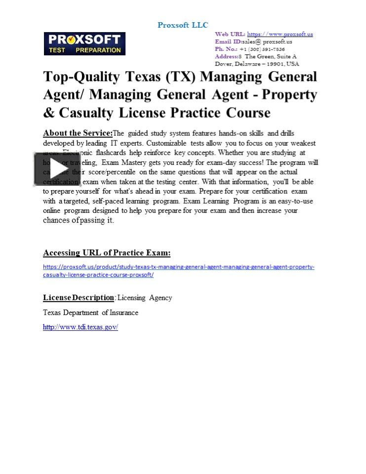 PPT TopQuality Texas (TX) Managing General Agent/ Managing General