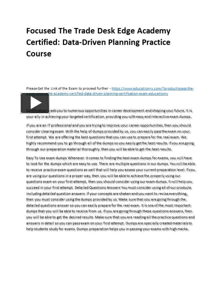 PPT Focused The Trade Desk Edge Academy Certified DataDriven