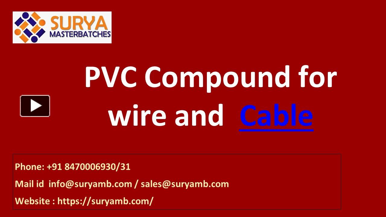 PPT Pvc compound for wire and cable PowerPoint presentation free to