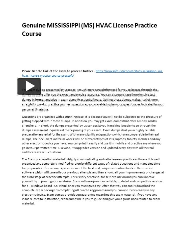 PPT Genuine MISSISSIPPI (MS) HVAC License Practice Course PowerPoint