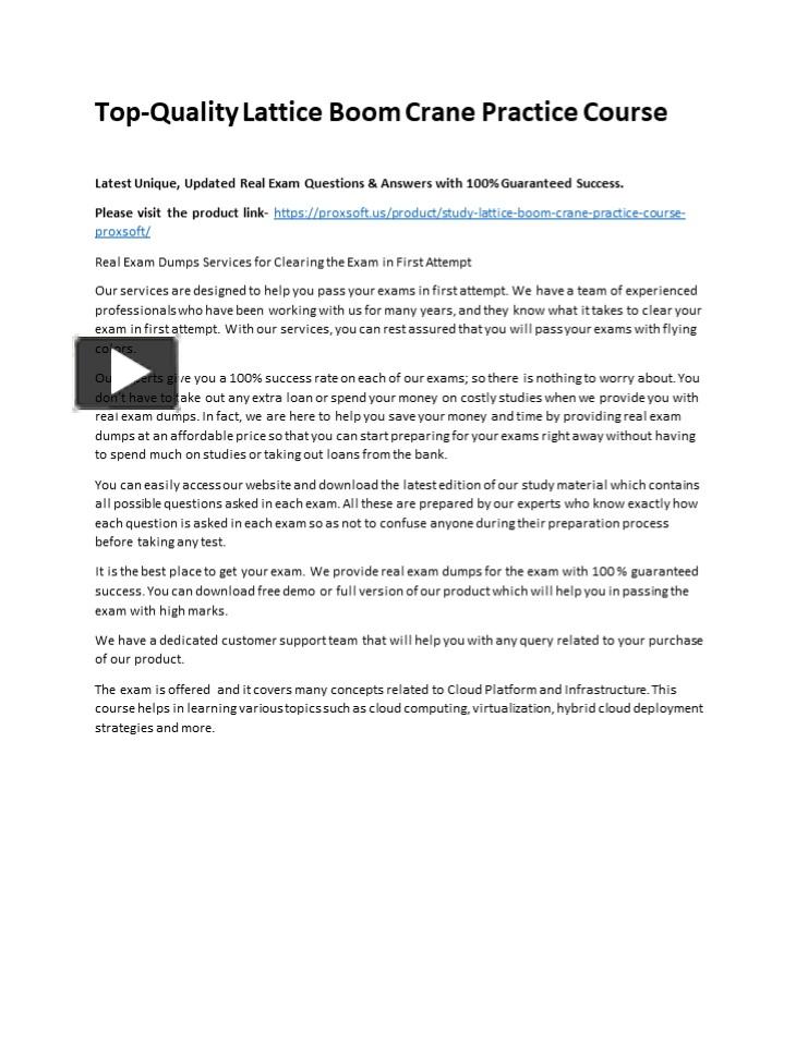 PPT TopQuality Lattice Boom Crane Practice Course PowerPoint