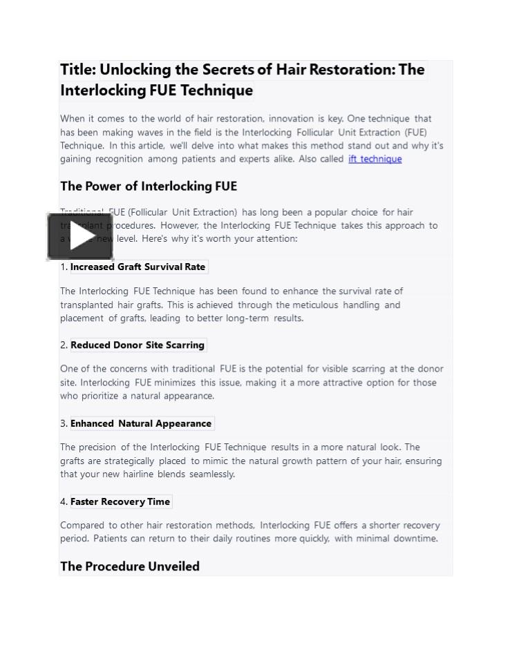 PPT Interlocking fue technique Natural Hair Results with IFT