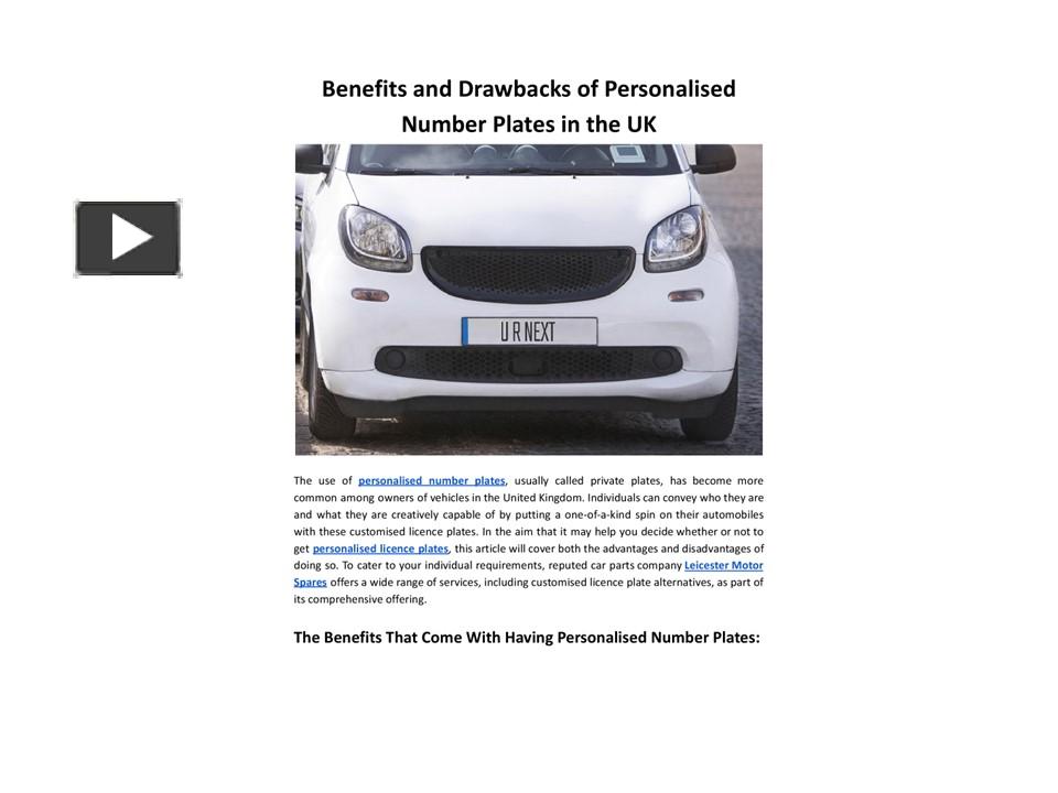 PPT Benefits and Drawbacks of Personalised Number Plates in the UK