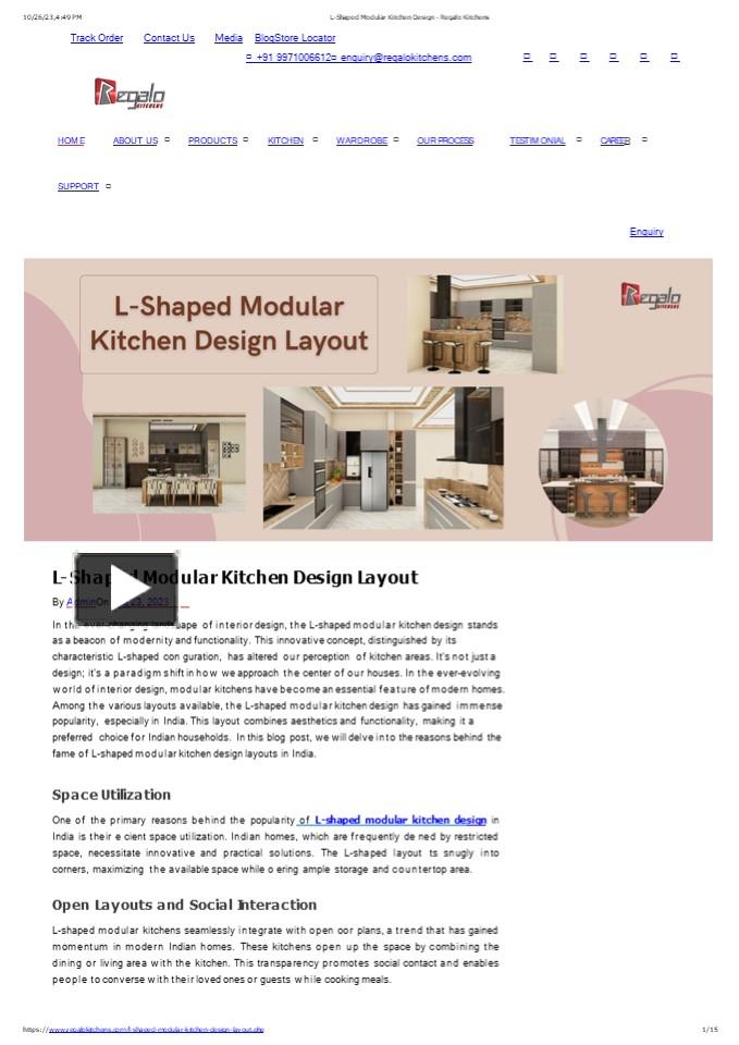 PPT – L-Shaped Modular Kitchen Design Layout PowerPoint presentation ...