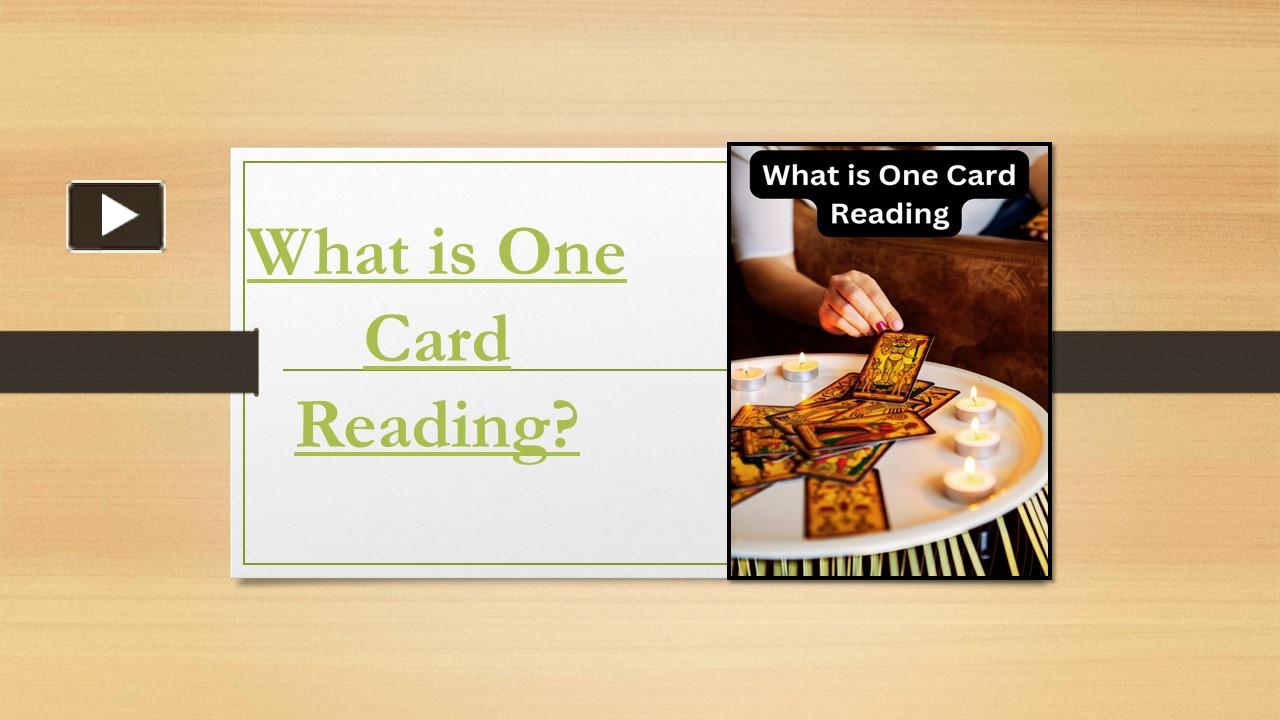 PPT What is One Card Reading PowerPoint presentation free to