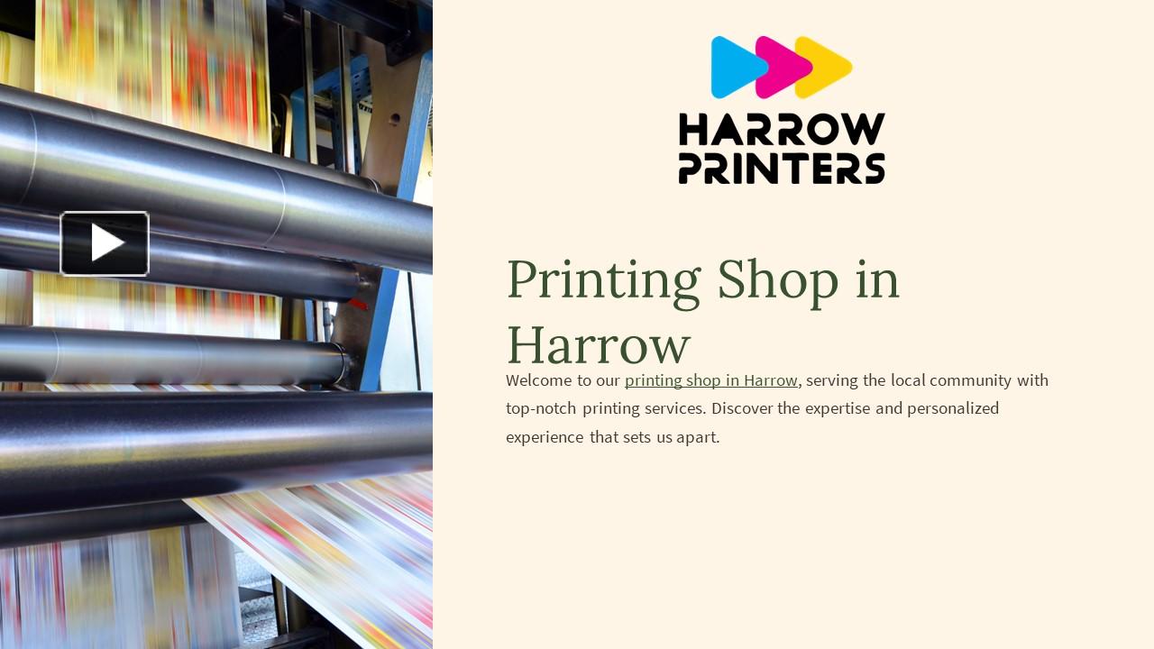 PPT Printing Shop in Harrow PowerPoint presentation free to download id 97ee51MzI5M