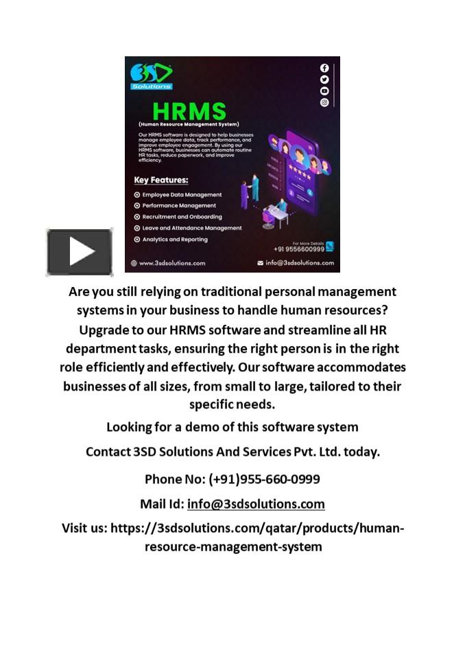 PPT Best Human Resource Management System Software in Qatar PowerPoint presentation free to