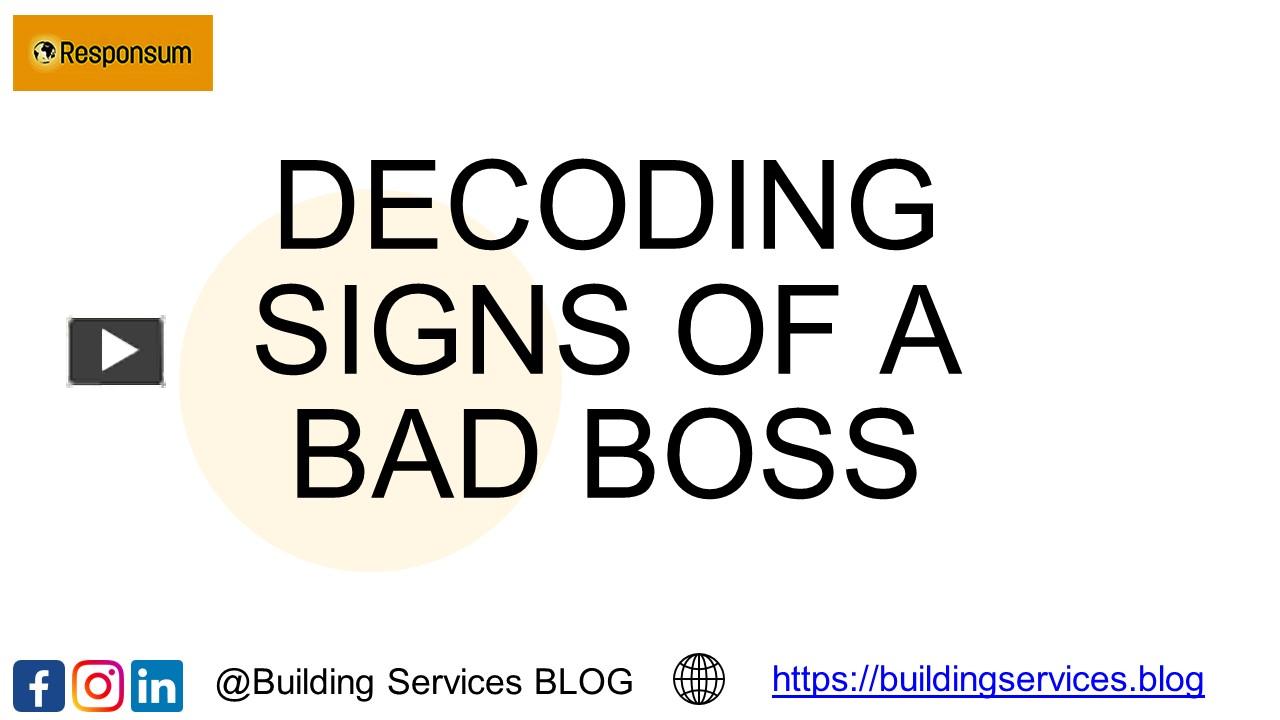 PPT Decoding the Signs of a Bad Boss (1) PowerPoint presentation free to download id
