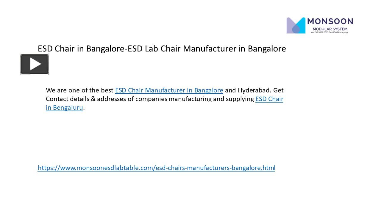 PPT ESD Chair in BangaloreESD Lab Chair Manufacturer in Bangalore