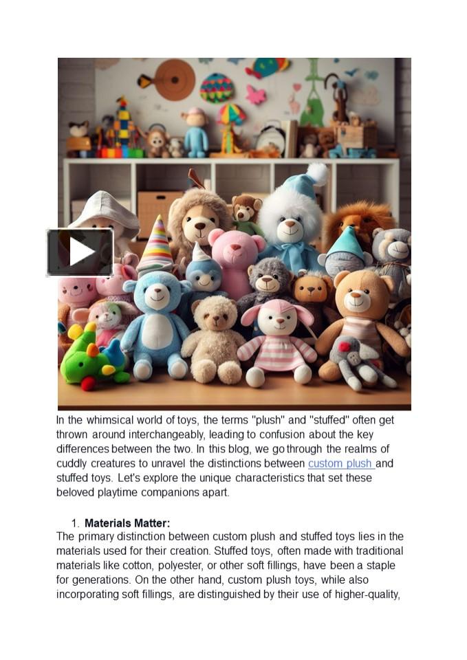 PPT Differences between custom plush and stuffed toys PowerPoint