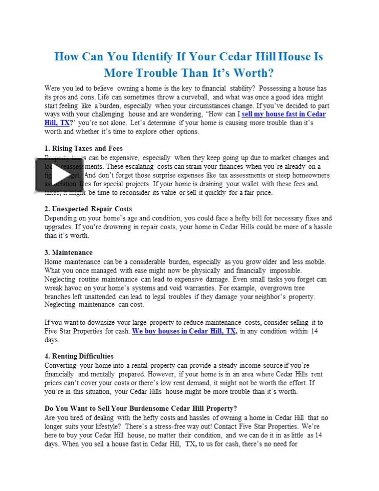 PPT How Can You Identify If Your Cedar Hill House Is More Trouble