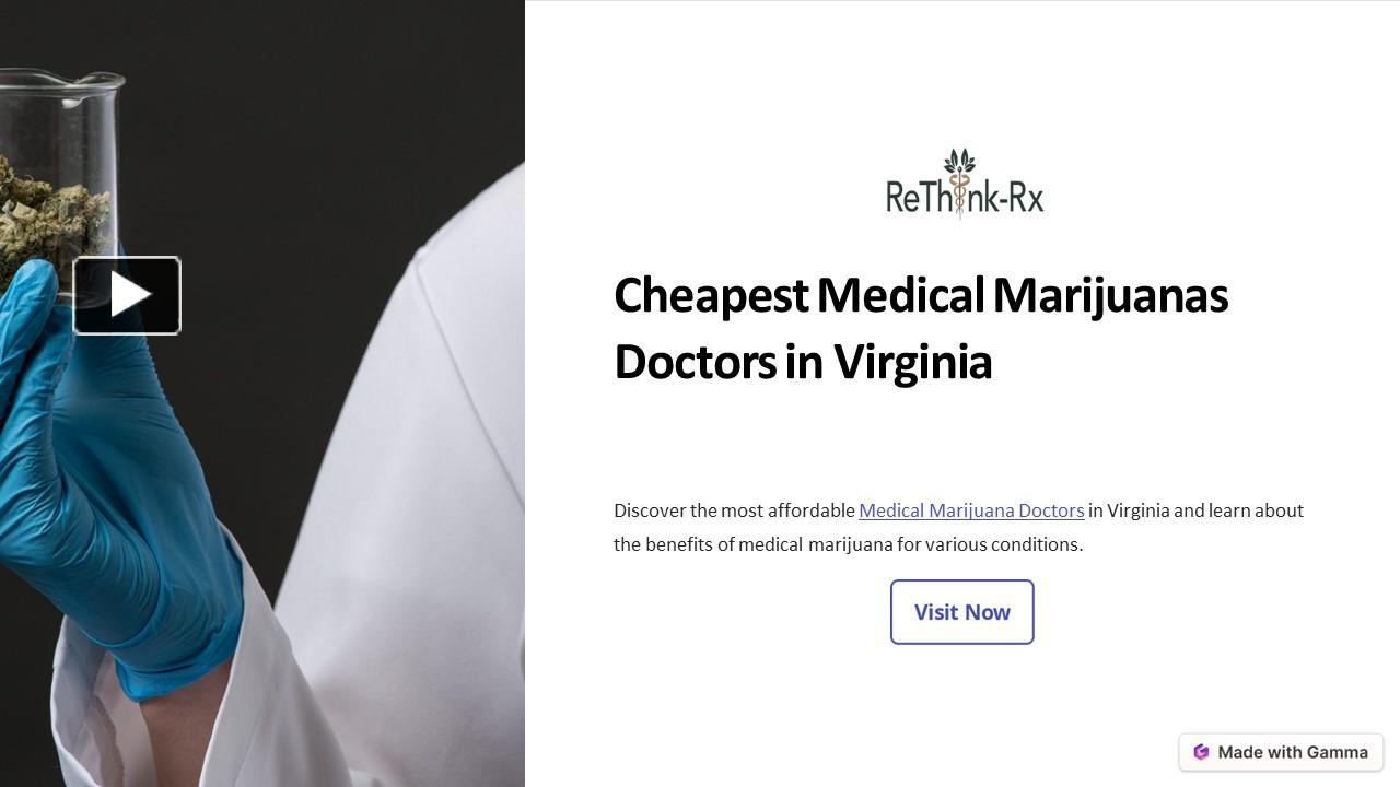 PPT Cheapest Medical Marijuana Doctor in Virginia ReThinkRx