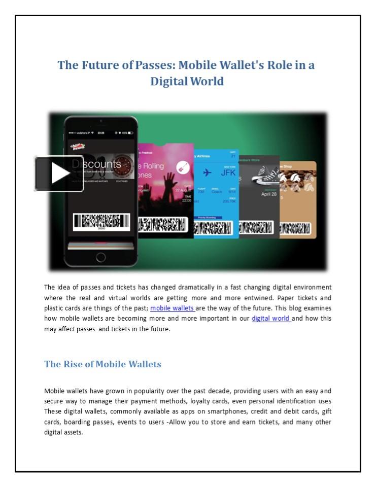 PPT The Future of Passes Mobile Wallet's Role in a Digital World