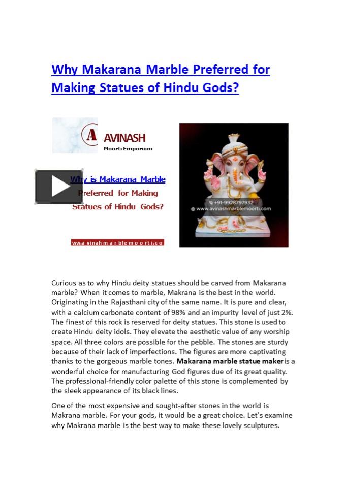 PPT Why Makarana Marble Preferred for Making Statues of Hindu Gods