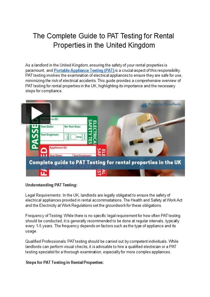 PPT The Complete Guide to PAT Testing for Rental Properties in the