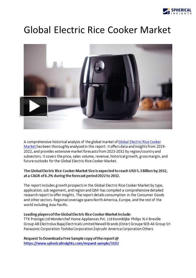 PPT Global Electric Rice Cooker Market PowerPoint presentation free