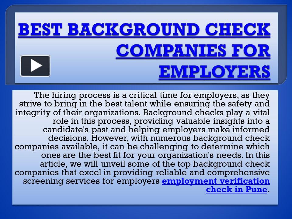 PPT Best Background Check Companies For Employers (1) PowerPoint