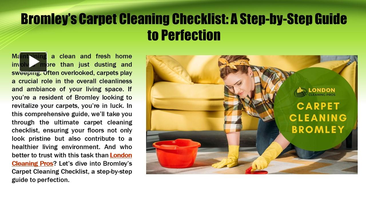 PPT Bromley’s Carpet Cleaning Checklist A StepbyStep Guide to
