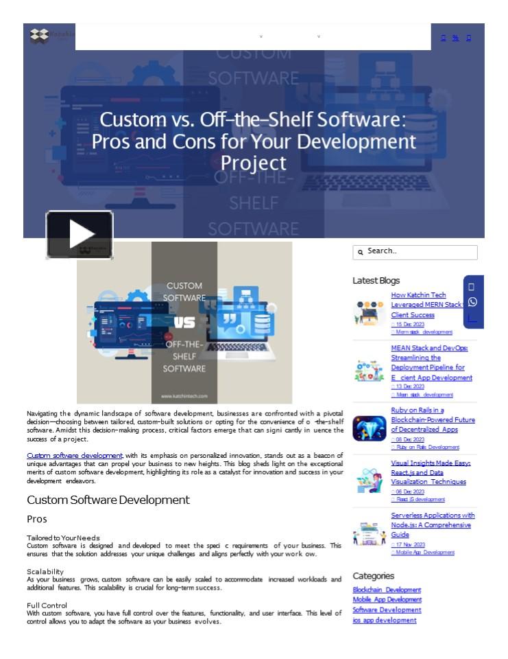 PPT Custom vs. OfftheShelf Software Pros and Cons for Your