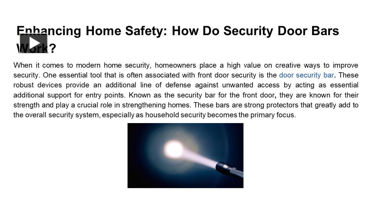 PPT Enhancing Home Safety How Do Security Door Bars Work? PowerPoint