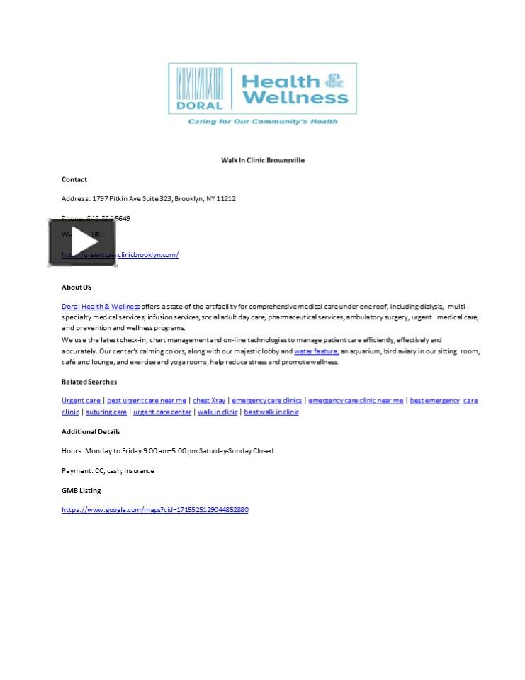PPT Walk In Clinic Brownsville PowerPoint presentation free to