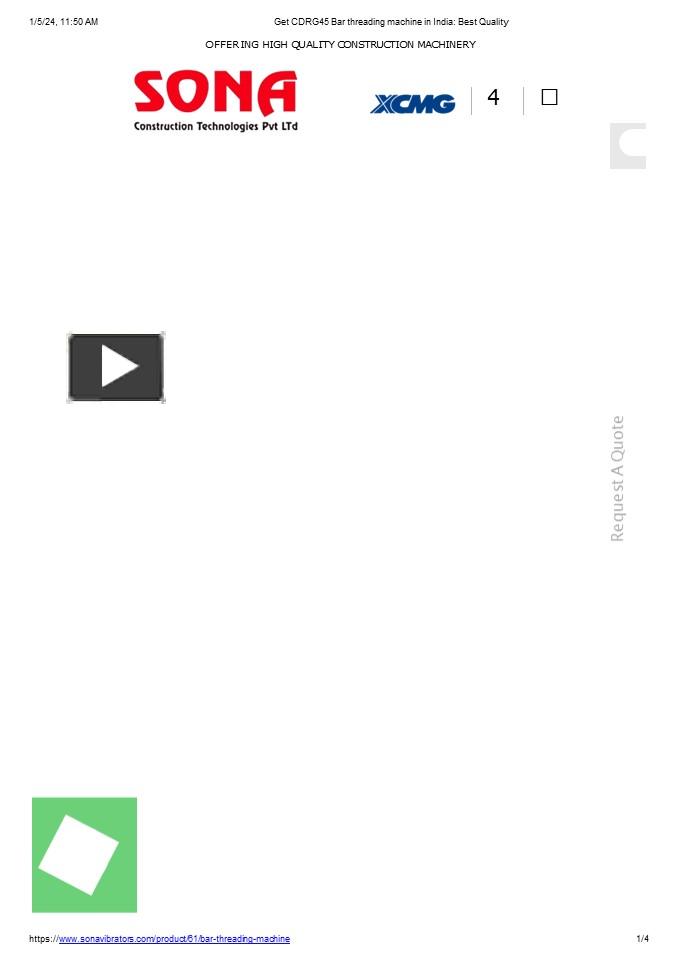 PPT CDRG45 Rebar Threading Machine in India at best prices PowerPoint