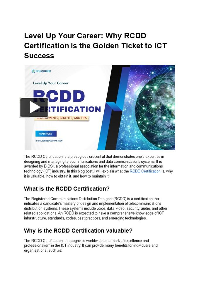 PPT Level Up Your Career Why RCDD Certification is the Golden Ticket