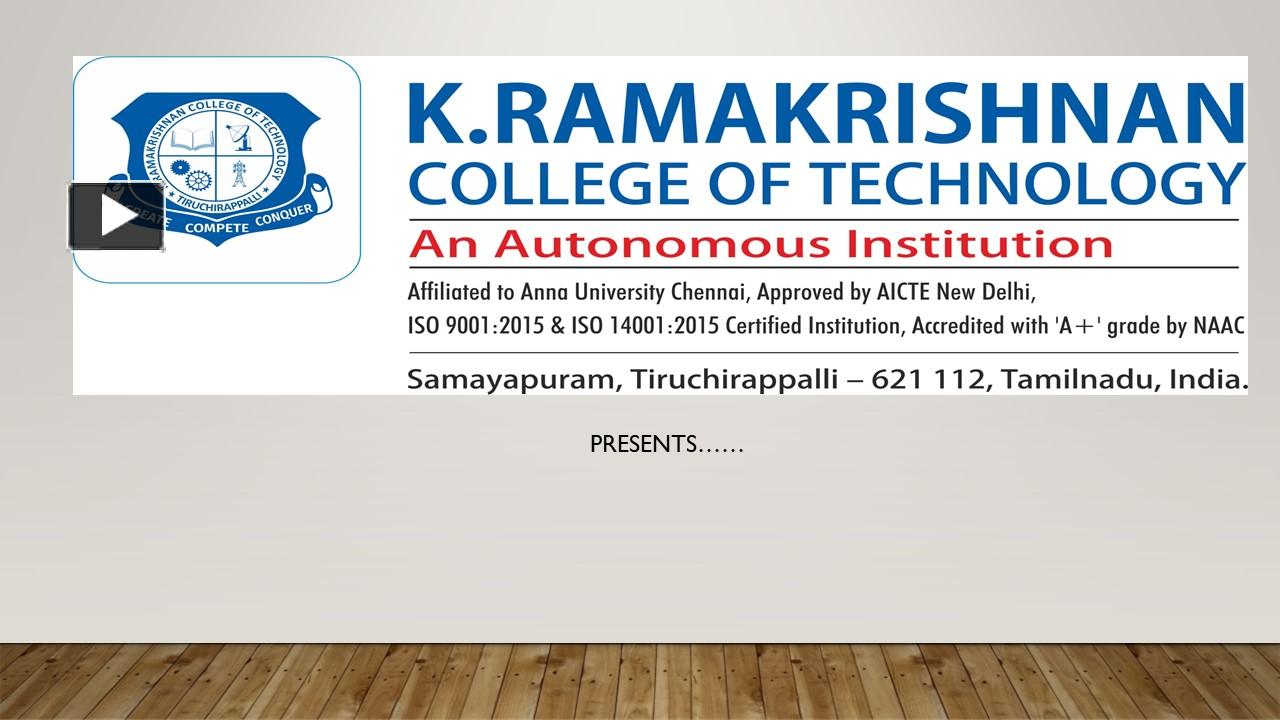 PPT Statutory Bodies at K. Ramakrishnan College of Technology (KRCT