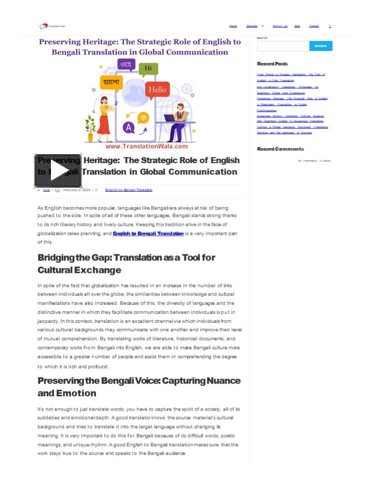 PPT – Preserving Heritage: The Strategic Role of English to Bengali ...