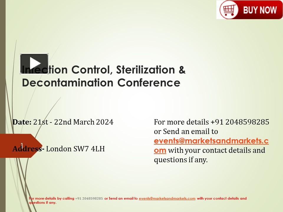 PPT Infection Control, Sterilization & Decontamination Conference 21st 22nd March 2024